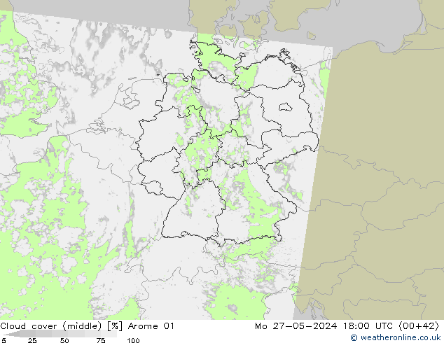 oblačnosti uprostřed Arome 01 Po 27.05.2024 18 UTC