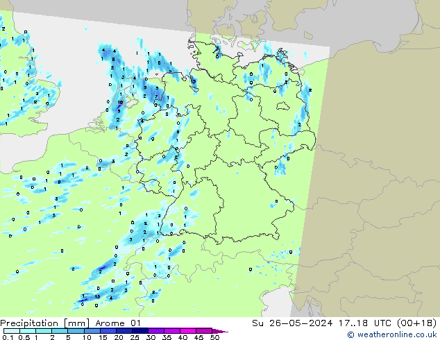 Yağış Arome 01 Paz 26.05.2024 18 UTC