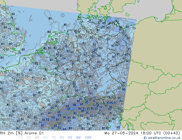 RH 2m Arome 01 пн 27.05.2024 18 UTC