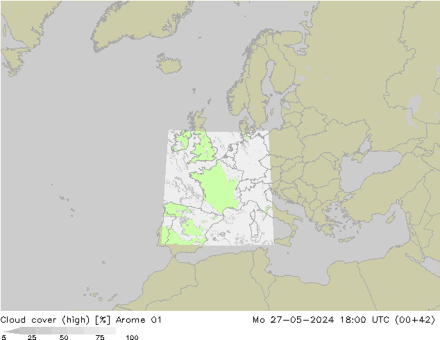 Nuages (élevé) Arome 01 lun 27.05.2024 18 UTC