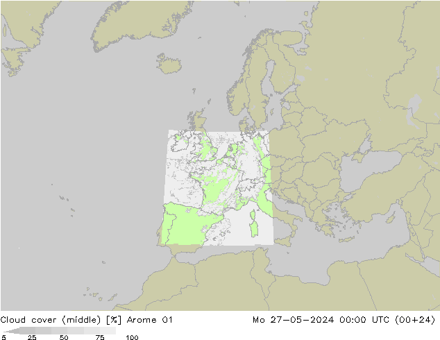 oblačnosti uprostřed Arome 01 Po 27.05.2024 00 UTC