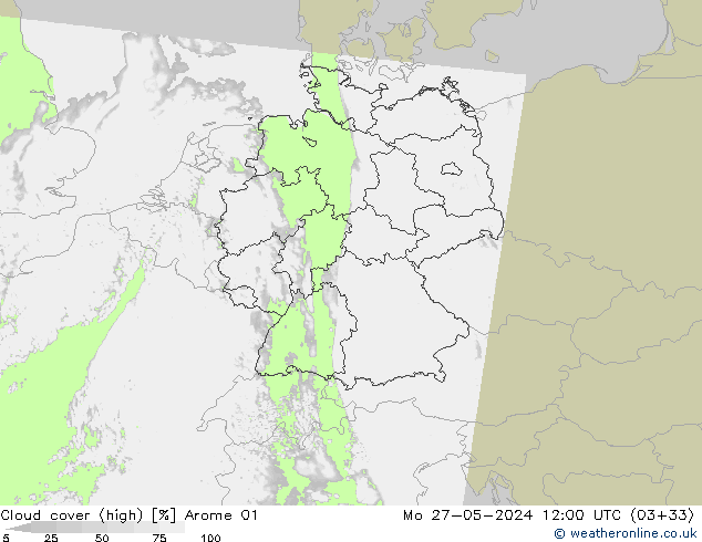 nuvens (high) Arome 01 Seg 27.05.2024 12 UTC