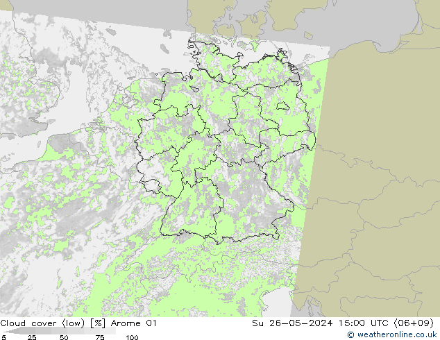 Nubi basse Arome 01 dom 26.05.2024 15 UTC