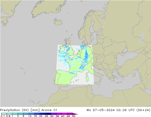 Nied. akkumuliert (6Std) Arome 01 Mo 27.05.2024 06 UTC