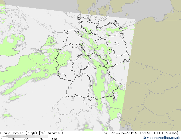 Bulutlar (yüksek) Arome 01 Paz 26.05.2024 15 UTC