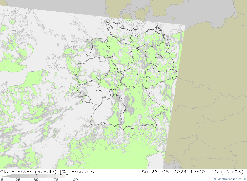 Bewolking (Middelb.) Arome 01 zo 26.05.2024 15 UTC