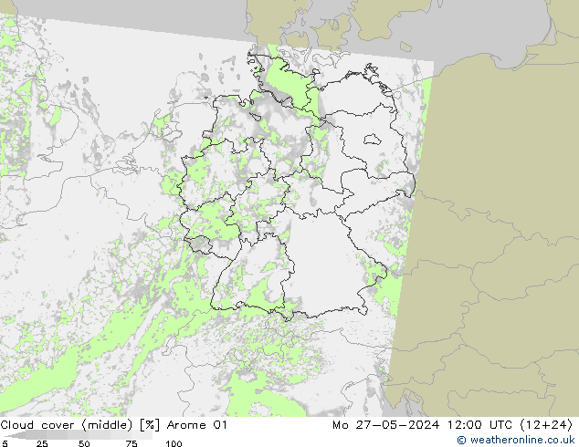 Wolken (mittel) Arome 01 Mo 27.05.2024 12 UTC