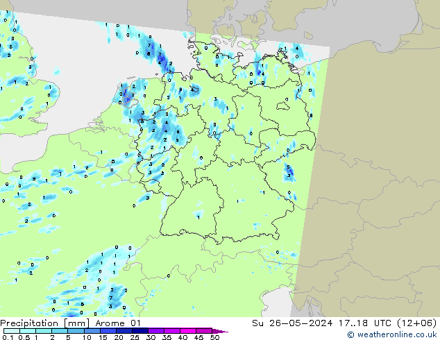 降水 Arome 01 星期日 26.05.2024 18 UTC