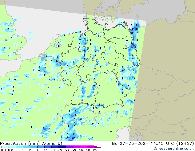 Precipitation Arome 01 Mo 27.05.2024 15 UTC