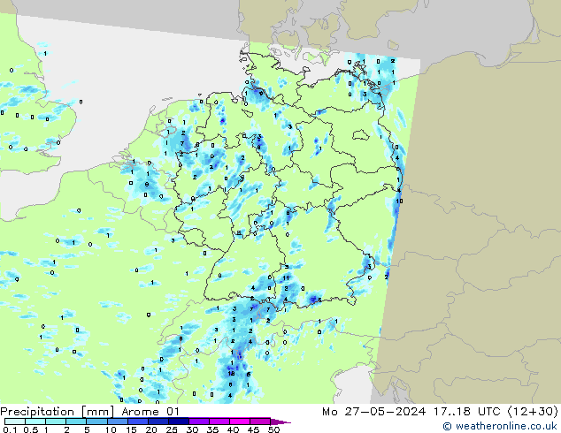 Precipitation Arome 01 Mo 27.05.2024 18 UTC