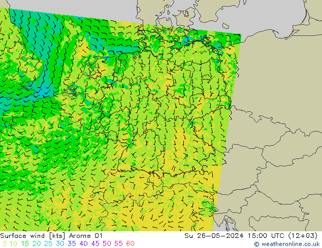 Surface wind Arome 01 Su 26.05.2024 15 UTC