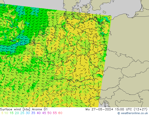 Surface wind Arome 01 Po 27.05.2024 15 UTC