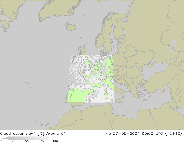 Bulutlar (düşük) Arome 01 Pzt 27.05.2024 00 UTC