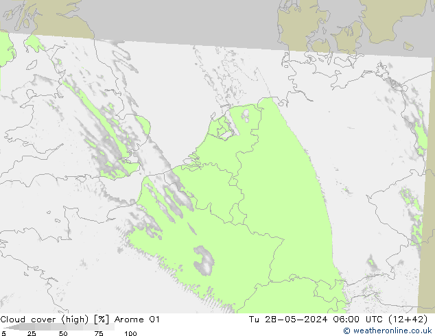 Wolken (hohe) Arome 01 Di 28.05.2024 06 UTC