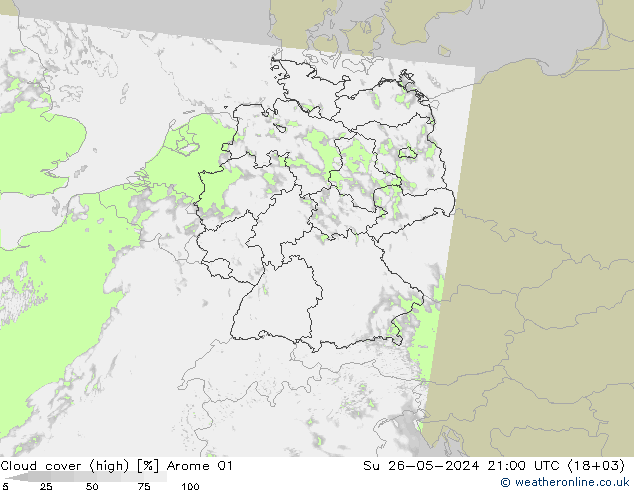 Wolken (hohe) Arome 01 So 26.05.2024 21 UTC