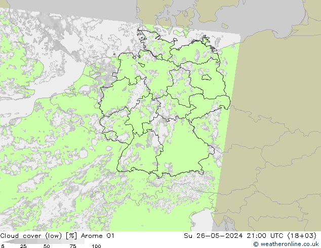 Nubes bajas Arome 01 dom 26.05.2024 21 UTC