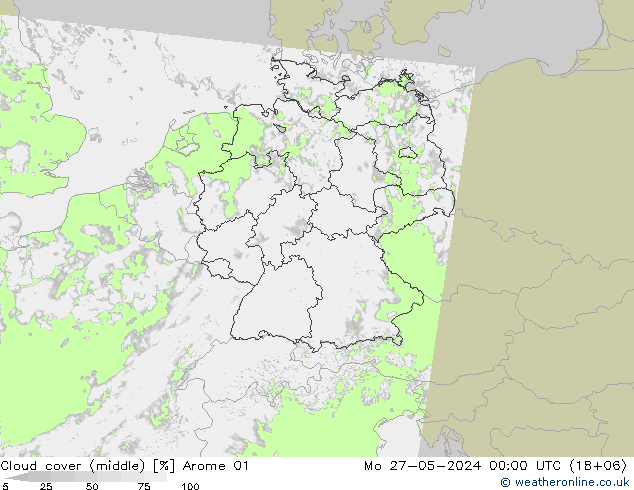 oblačnosti uprostřed Arome 01 Po 27.05.2024 00 UTC