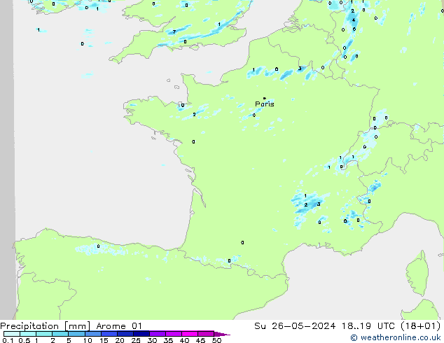 Yağış Arome 01 Paz 26.05.2024 19 UTC