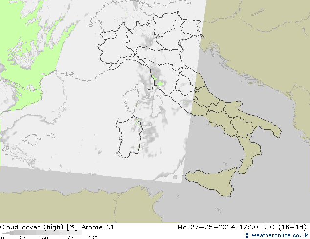 Bulutlar (yüksek) Arome 01 Pzt 27.05.2024 12 UTC