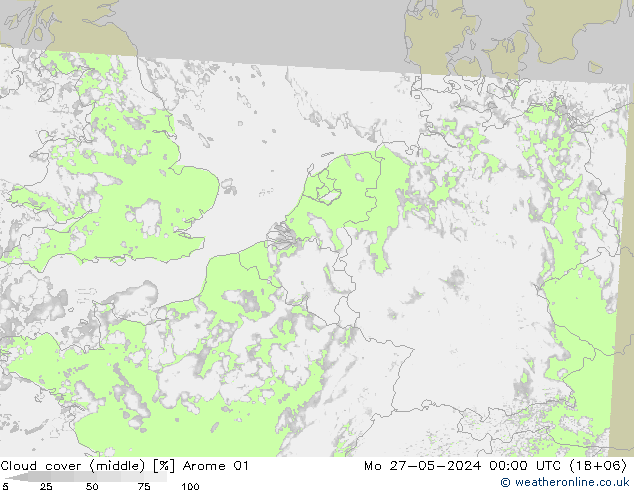 Wolken (mittel) Arome 01 Mo 27.05.2024 00 UTC