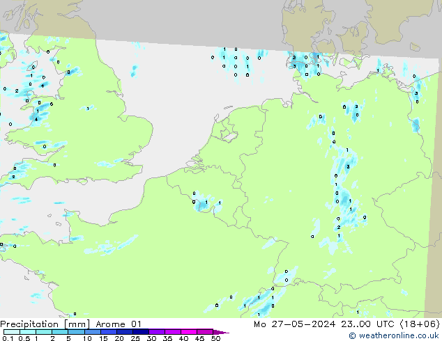 Precipitation Arome 01 Mo 27.05.2024 00 UTC