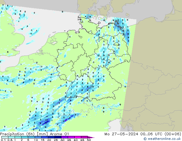 Nied. akkumuliert (6Std) Arome 01 Mo 27.05.2024 06 UTC