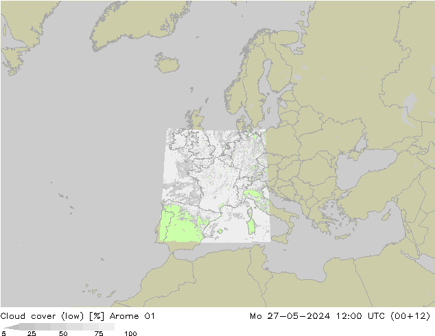 nízká oblaka Arome 01 Po 27.05.2024 12 UTC