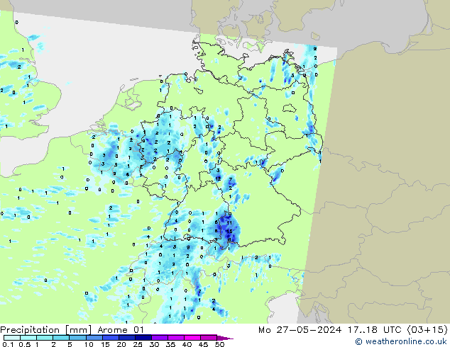 Yağış Arome 01 Pzt 27.05.2024 18 UTC