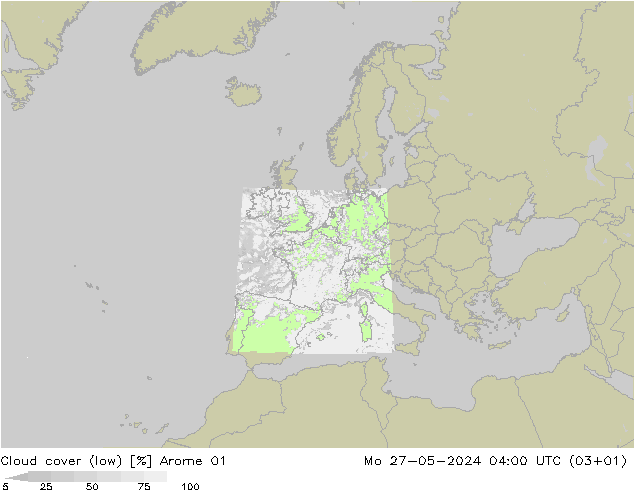 Nubes bajas Arome 01 lun 27.05.2024 04 UTC