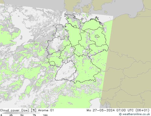Nubi basse Arome 01 lun 27.05.2024 07 UTC