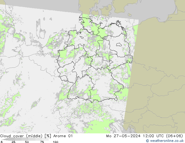 Wolken (mittel) Arome 01 Mo 27.05.2024 12 UTC