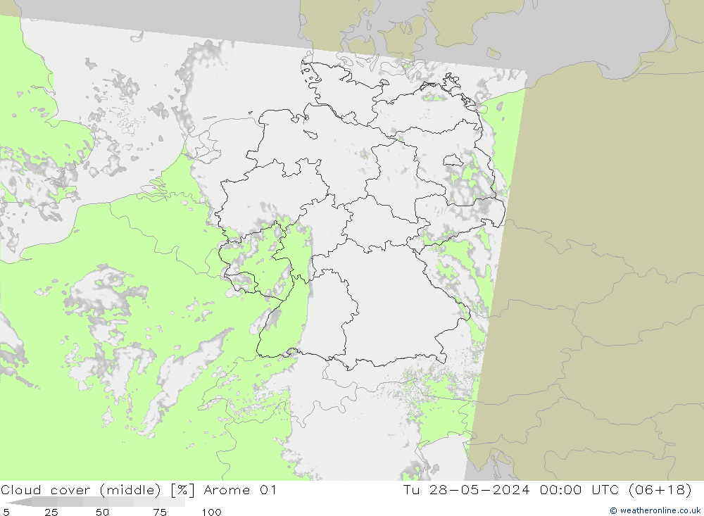 Bewolking (Middelb.) Arome 01 di 28.05.2024 00 UTC