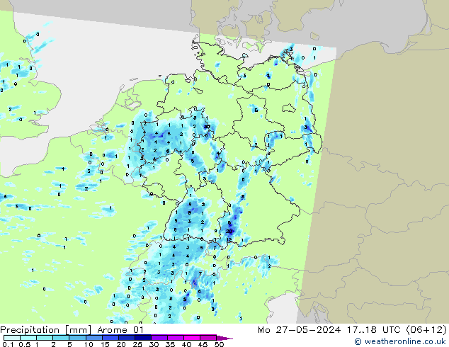 Niederschlag Arome 01 Mo 27.05.2024 18 UTC