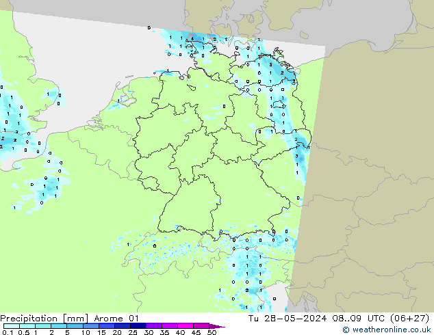 Precipitazione Arome 01 mar 28.05.2024 09 UTC