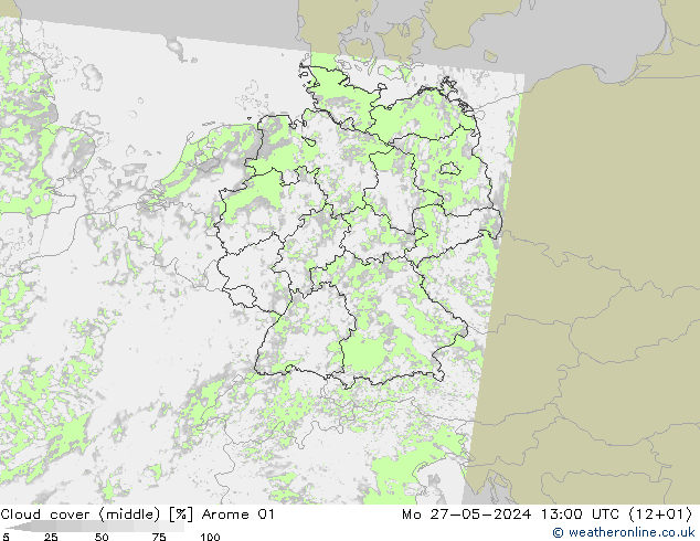 облака (средний) Arome 01 пн 27.05.2024 13 UTC