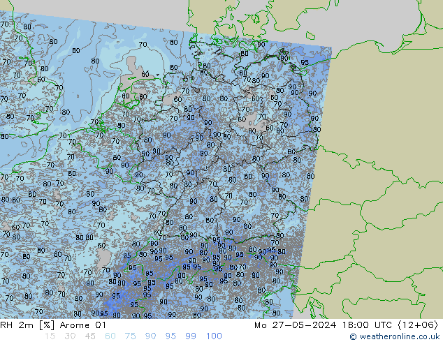 RH 2m Arome 01  27.05.2024 18 UTC