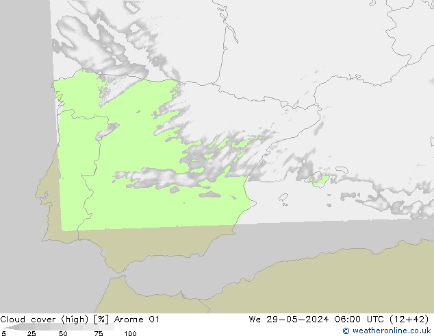 облака (средний) Arome 01 ср 29.05.2024 06 UTC