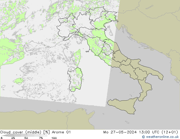 Bewolking (Middelb.) Arome 01 ma 27.05.2024 13 UTC