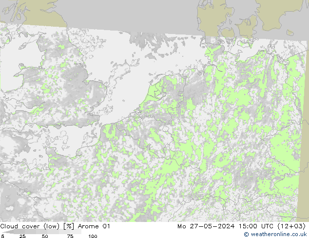 nuvens (baixo) Arome 01 Seg 27.05.2024 15 UTC