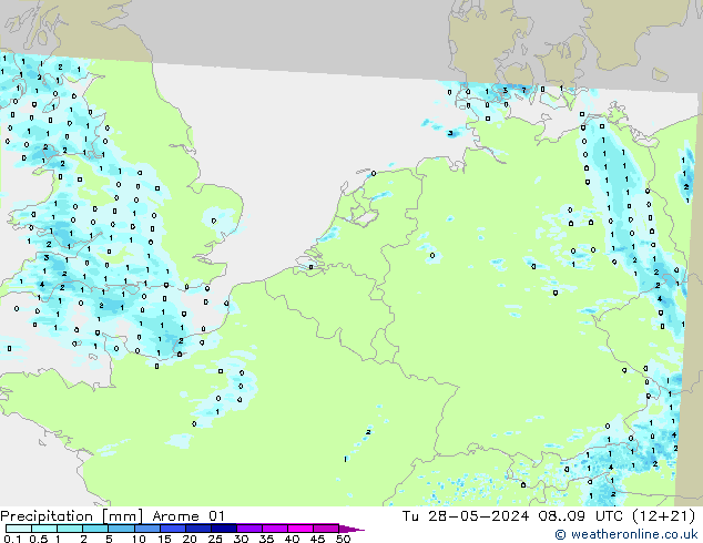 осадки Arome 01 вт 28.05.2024 09 UTC