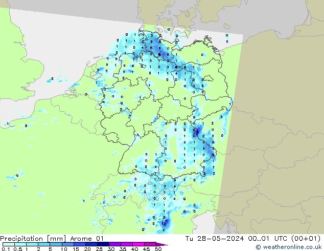 Yağış Arome 01 Sa 28.05.2024 01 UTC