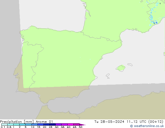Precipitazione Arome 01 mar 28.05.2024 12 UTC