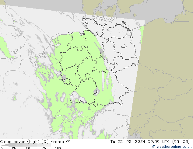 Wolken (hohe) Arome 01 Di 28.05.2024 09 UTC