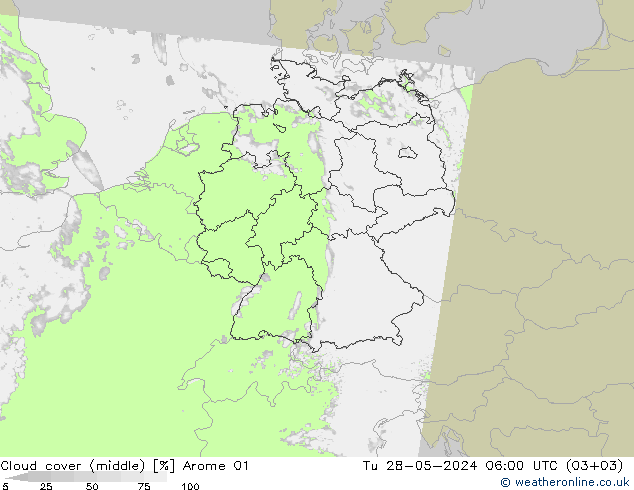 zachmurzenie (środk.) Arome 01 wto. 28.05.2024 06 UTC