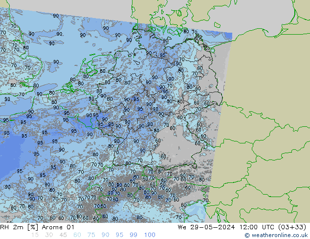 RH 2m Arome 01 We 29.05.2024 12 UTC