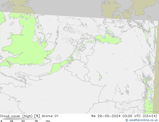 Bulutlar (yüksek) Arome 01 Çar 29.05.2024 03 UTC