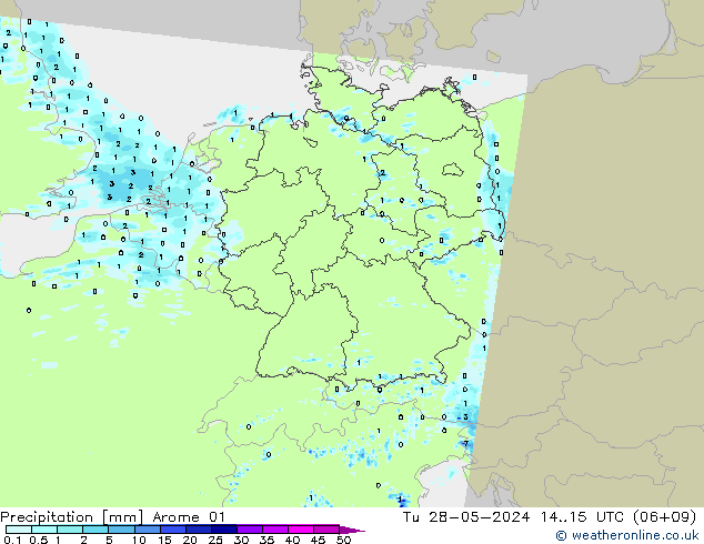 Neerslag Arome 01 di 28.05.2024 15 UTC