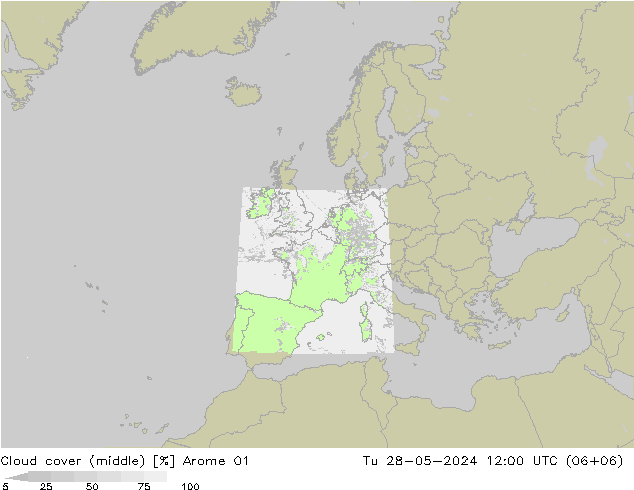 云 (中) Arome 01 星期二 28.05.2024 12 UTC