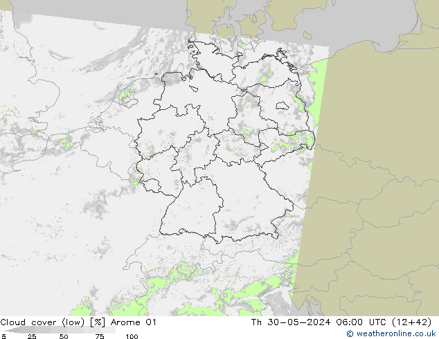 Nubes bajas Arome 01 jue 30.05.2024 06 UTC