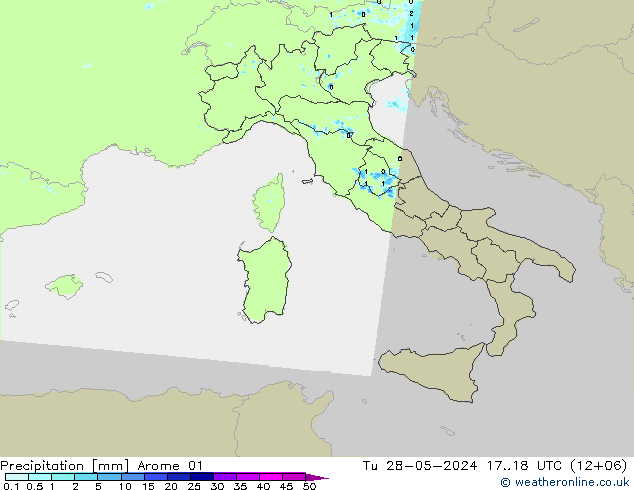 Precipitazione Arome 01 mar 28.05.2024 18 UTC